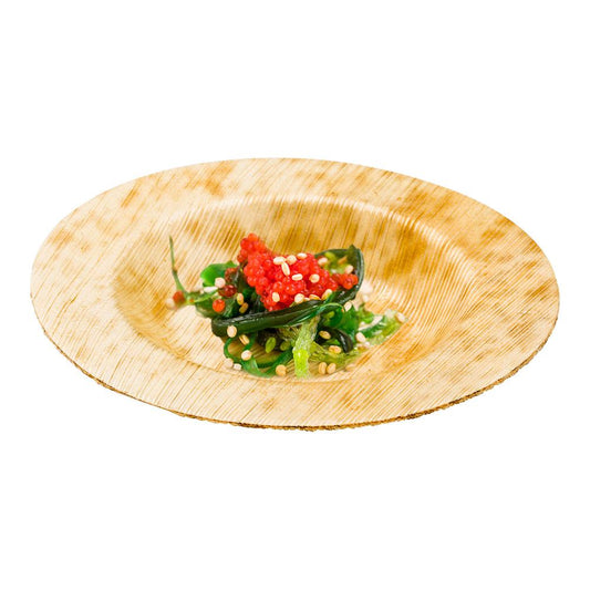 Bamboo Round Plate Small 8.89 cm 100 count box