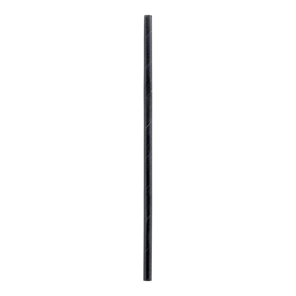 Black Paper Straw - Biodegradable, 6mm - 7 3/4" - 1000 count box