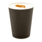 One Lid Three Sizes 12 ounces Black Disposable Ripple Wall Coffee and Tea Cup 500 count box