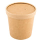 Bio Tek Round Bamboo Paper Soup Container Lid - Fits 26 and 32 oz - 200 count box