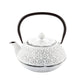 Tetsubin 30 oz White Cast Iron Teapot - Cherry Blossom - 7 1/2" x 6 1/2" x 4 1/2" - 1 count box