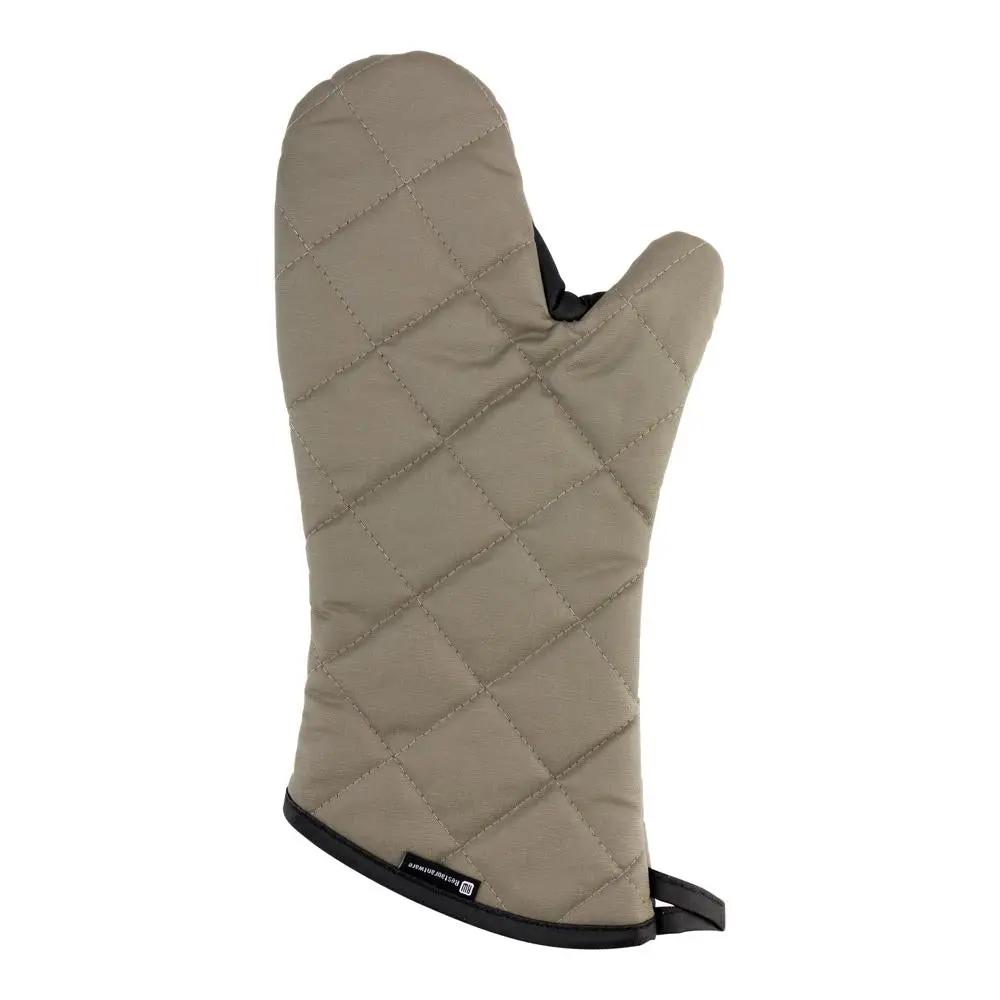 Gray Cotton Oven Mitt - Flame Retardant, with Thumb Guard - 17" x 8" x 1/2" - 1 count box - www.ecoware.ae                               
