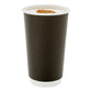 One Lid Three Sizes 16 ounces Black Disposable Double Wall Coffee and Tea Cup 500 count box