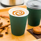 12 oz Forest Green Paper Coffee Cup - Ripple Wall - 3 1/2" x 3 1/2" x 4 1/4" - 500 count boxwww.ecoware.ae                               