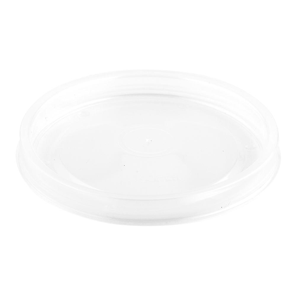 Bio Tek Round Clear Plastic Soup Container Lid - Fits 8 and 12 oz - 200 count box