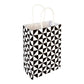 Vogue White Paper Large Shopping Bag - Black Geo Print, with Handles - 16" x 9 3/4" x 17 1/4" - 100 count box