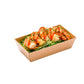 Matsuri Vision Rectangle Kraft Paper Small Sushi Container - 4 3/4" x 2 1/2" x 1 1/2" - 100 count box - www.ecoware.ae                               