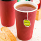16 oz Crimson Paper Coffee Cup - Ripple Wall - 3 1/2" x 3 1/2" x 5 1/2" - 500 count boxwww.ecoware.ae                               