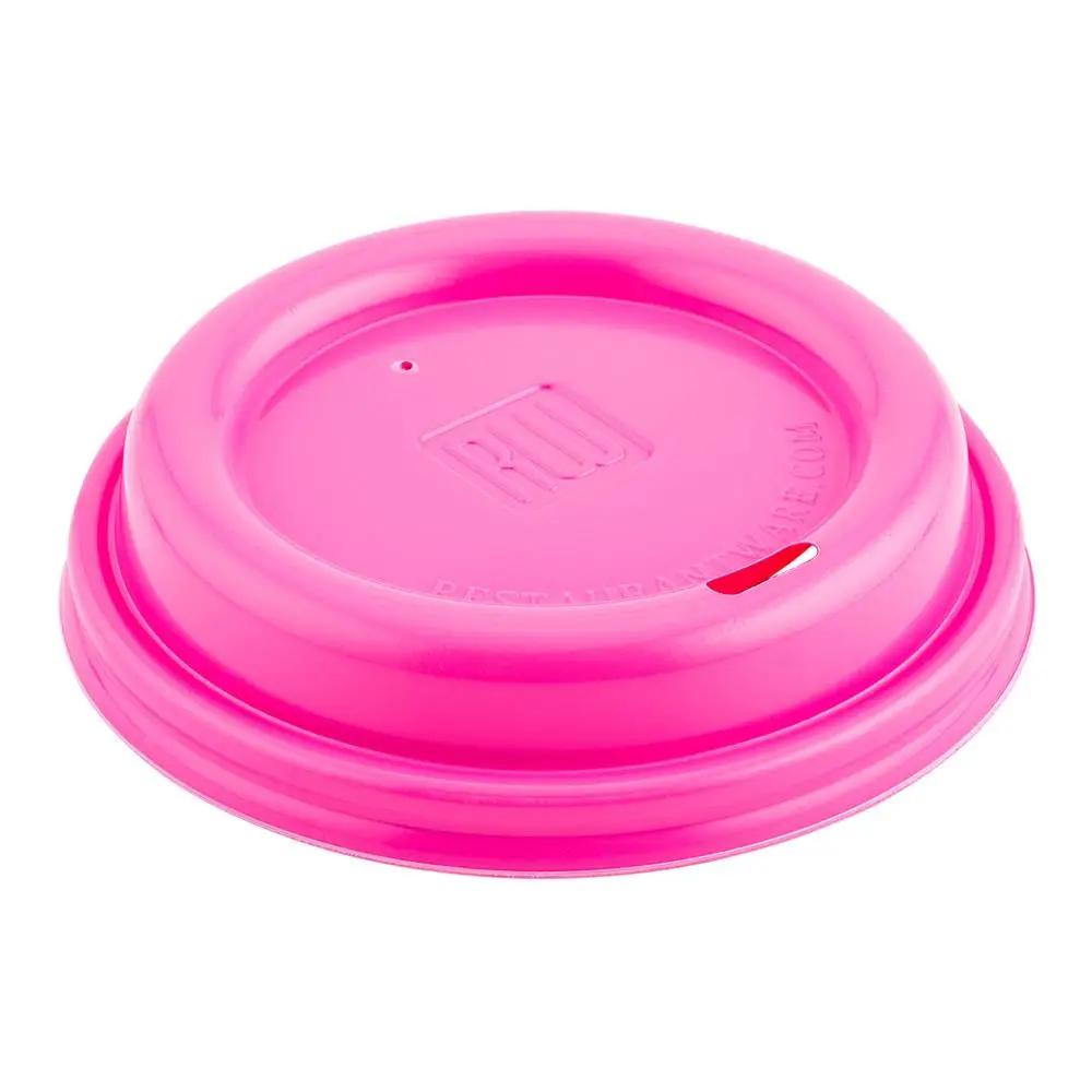 Restpresso Hot Pink Plastic Coffee Cup Lid - Fits 8, 12, 16 and 20 oz - 500 count box - www.ecoware.ae                               