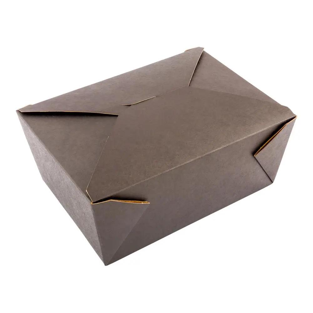 Bio Box 98 oz Rectangle Black Paper #4 Take Out Container - 8 1/2" x 6 1/4" x 3 1/2" - 200 count box