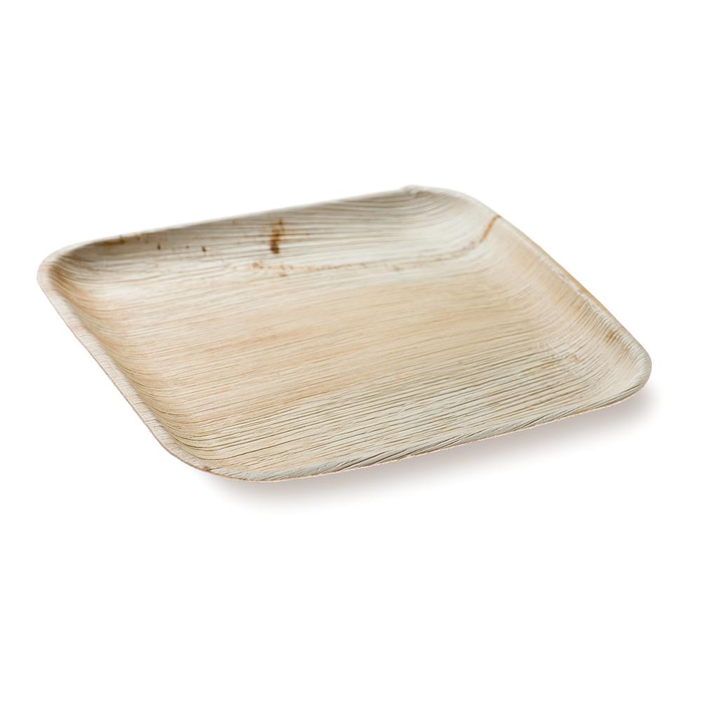 Indo Palm Leaf Biodegradable Square Plate 20.32 cm 100 count box