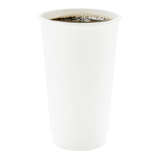 One Lid Three Sizes 16 ounces White Disposable Double Wall Coffee and Tea Cup 500 count box