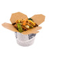 Bio Tek 26 oz Round Newsprint Paper Noodle Take Out Container - 4" x 3 1/2" x 3 3/4" - 200 count box