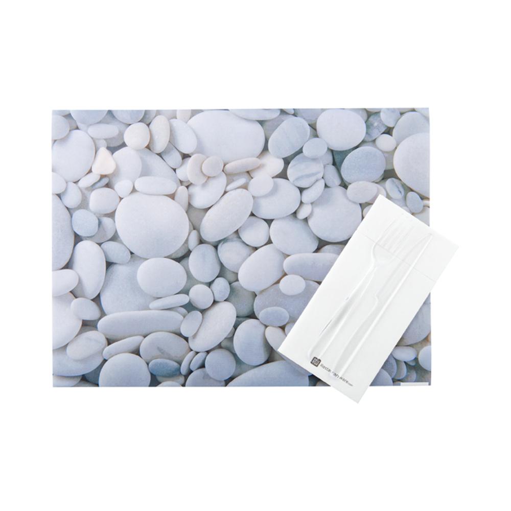 River Stone Print Semi Disposable Placemats 40.64 cm 10 Uses 12 count
