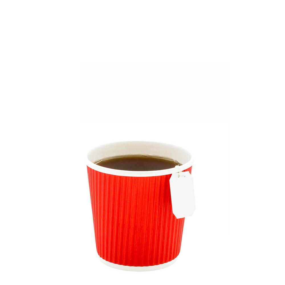 4 ounces Red Disposable Ripple Wall Coffee and Tea Cup 500 count box
