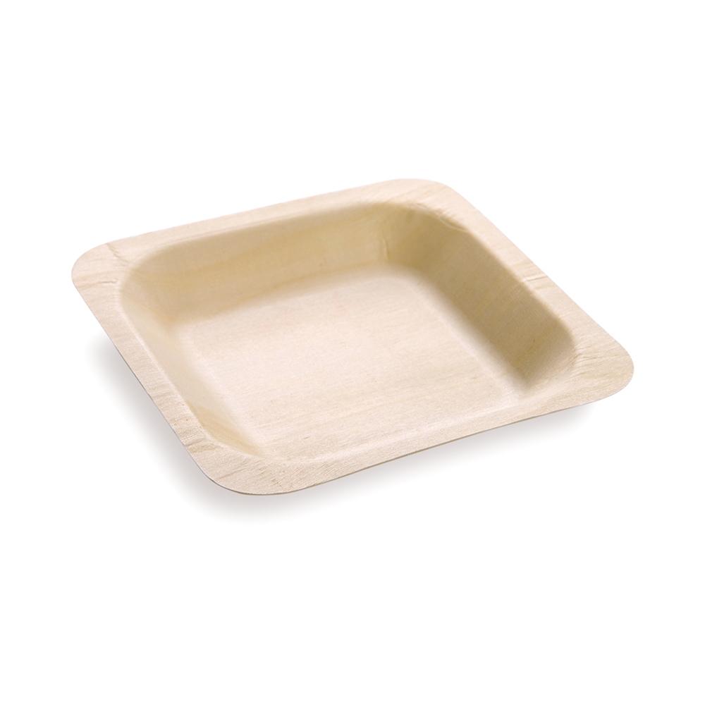 Wood Square Plate 11.43 cm 200 count box