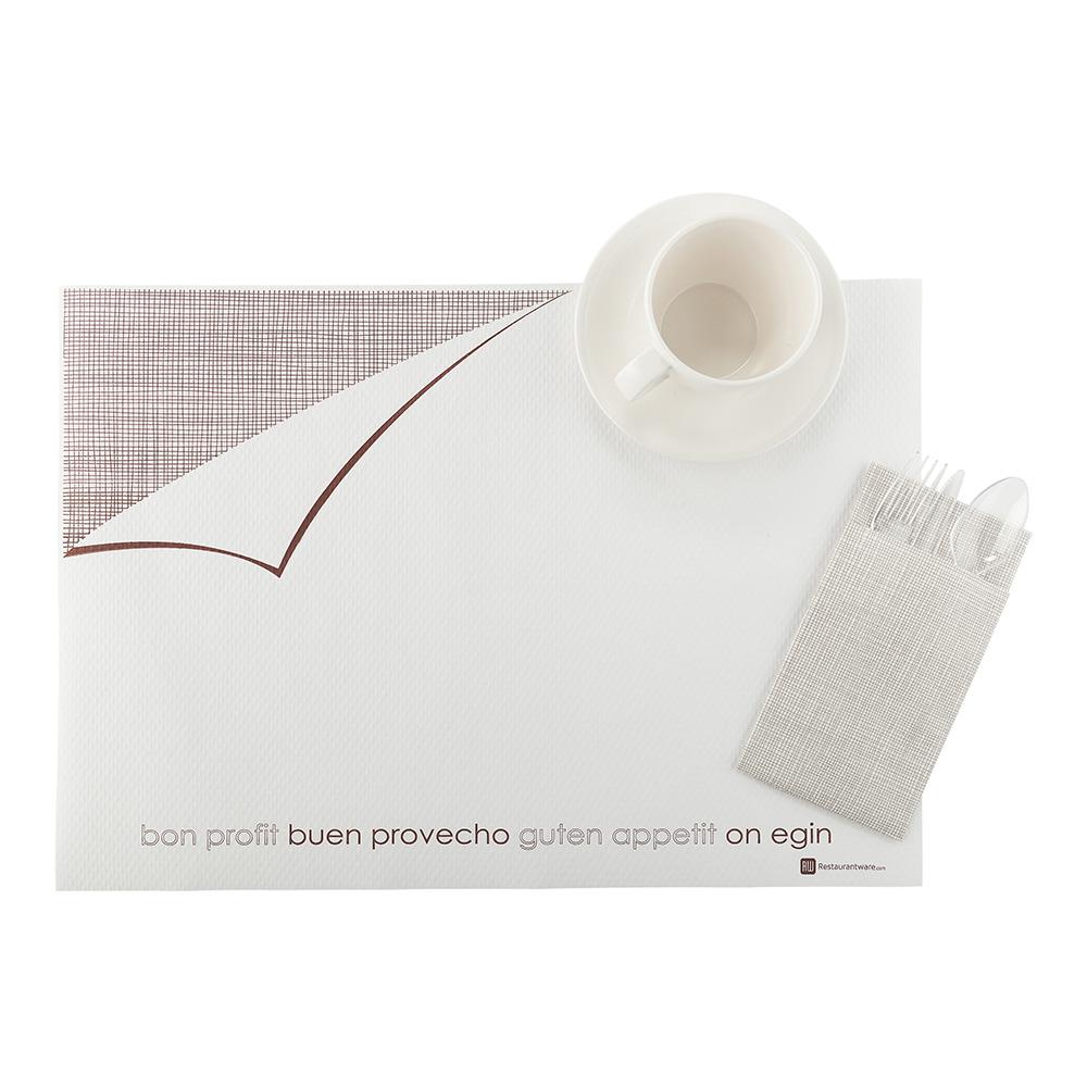 Heavy Weight Single Use Place Mat in White 35.56 cm 1000 count box