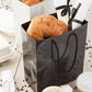 Small Black Glossy Shopping and Takeout Bag with Rope Handles 16.51 cm x 19.05 cm 10 count box