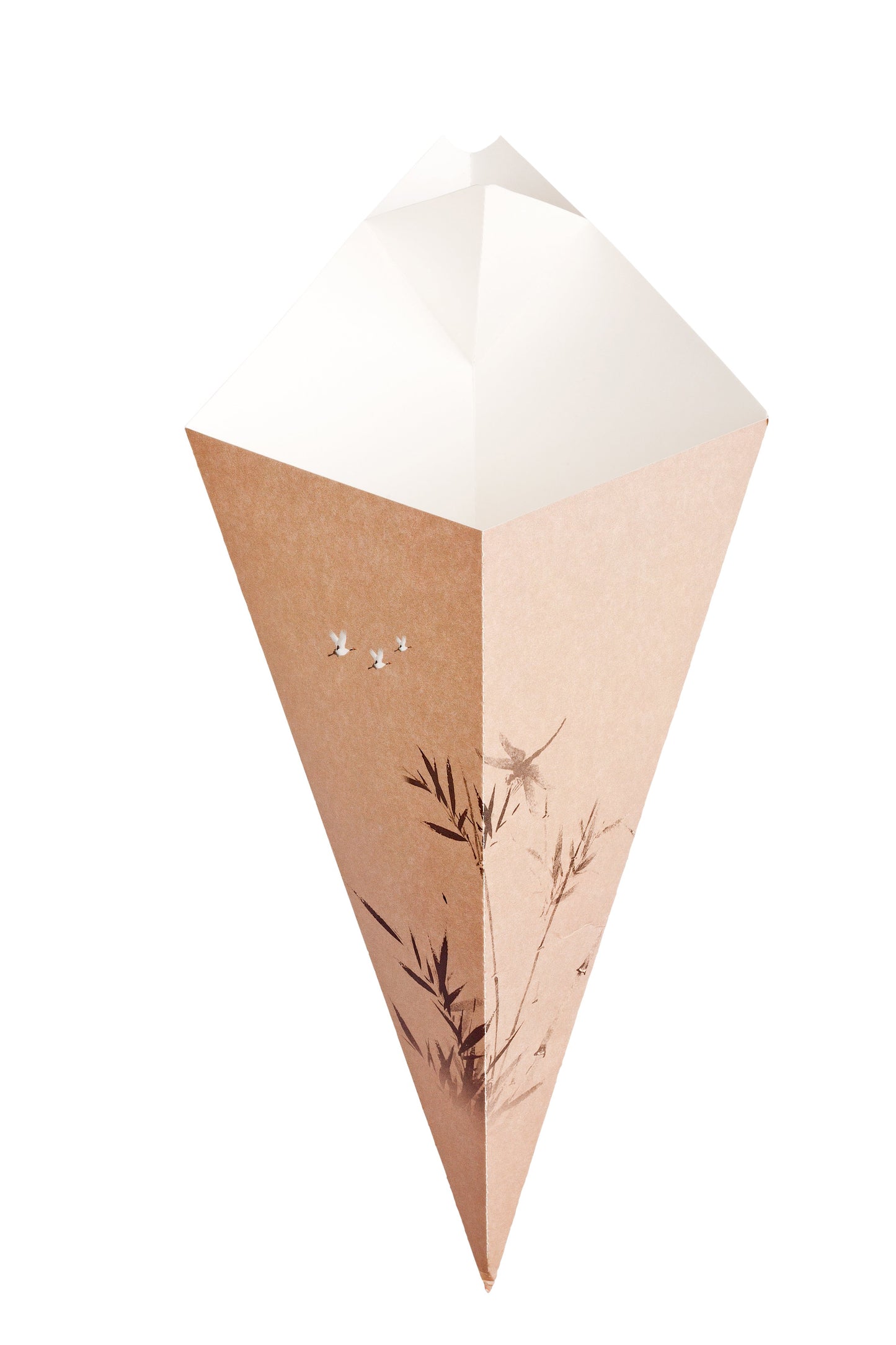 Conetek Bamboo Print Craft Food Cone with Dipping Pocket 39.37 cm 100 count box