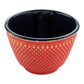 Tetsubin 4 oz Red Cast Iron Tea Cup - Hobnail - 3" x 3" x 3 1/4" - 2 count box
