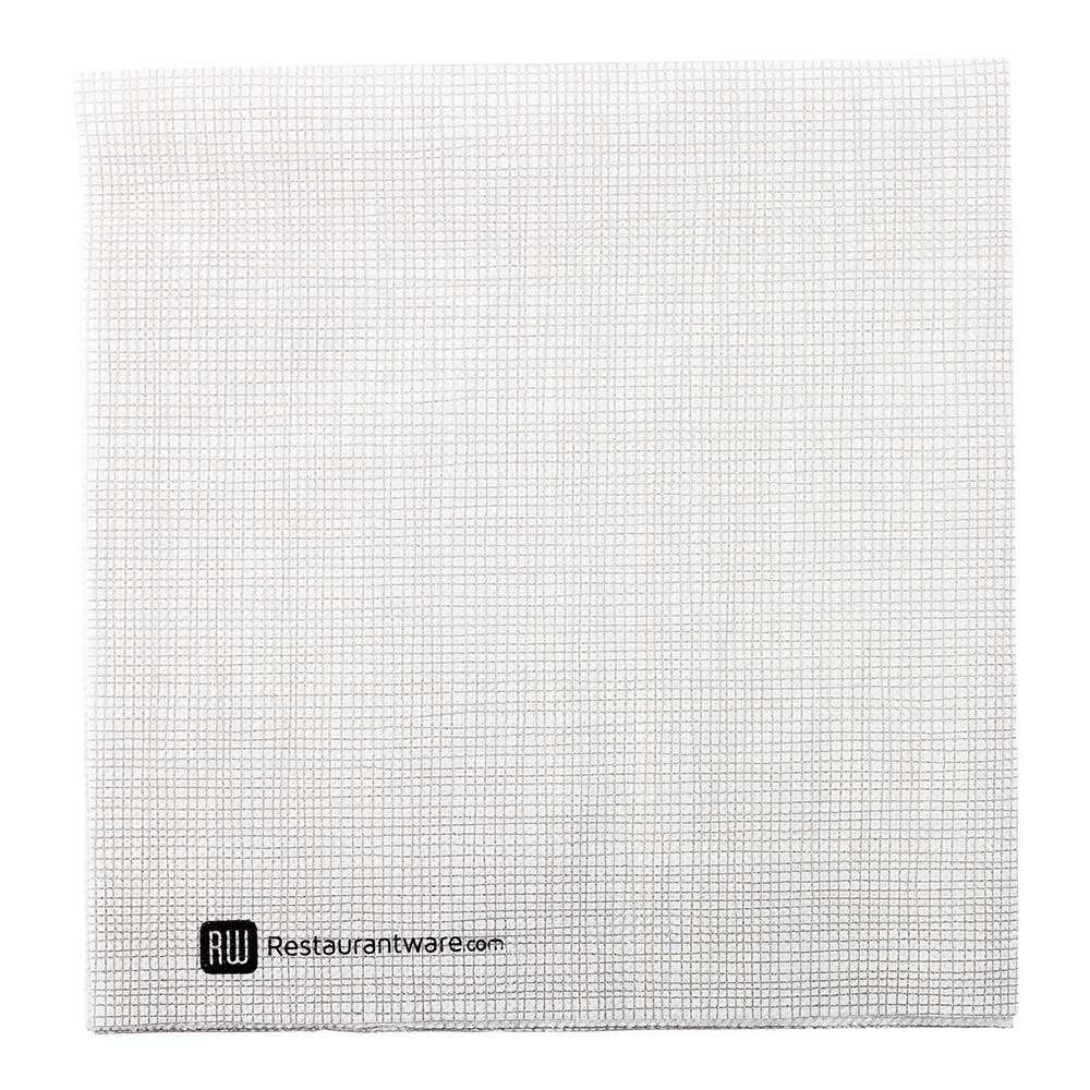 Luxenap Micropoint 2 Ply Disposable Napkins in White with Grey Threads 40.64 cm 1800 count box