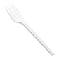 Basic Nature White CPLA Plastic Fork - Heat-Resistant, Compostable - 6 1/2" x 1" x 1/2" - 250 count box