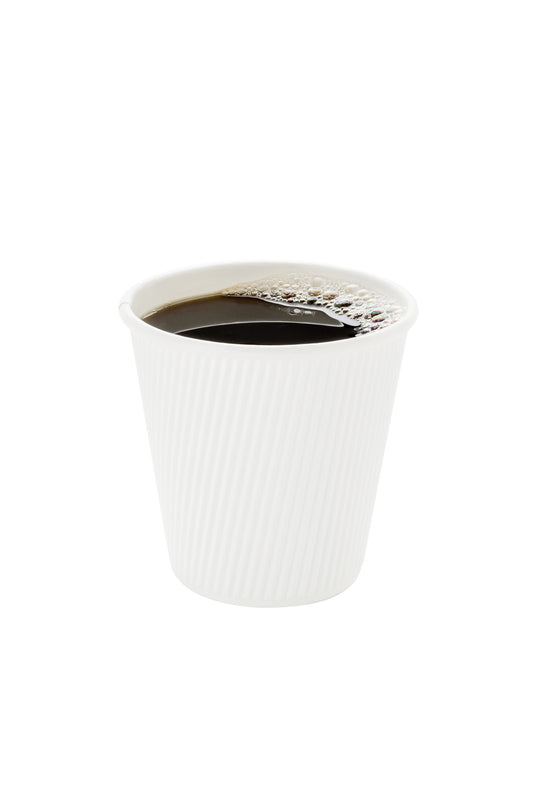 One Lid Three Sizes 8 ounces White Disposable Ripple Wall Coffee and Tea Cup 500 count box