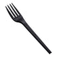 Basic Nature Black CPLA Plastic Fork - Heat-Resistant, Compostable - 6 1/2" x 1" x 1/2" - 250 count box - www.ecoware.ae                               