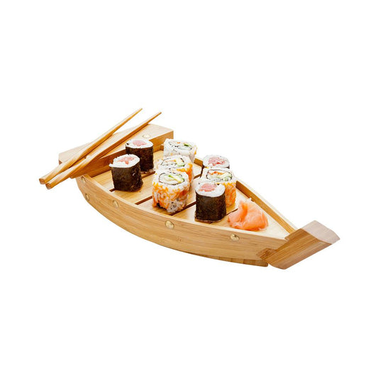Small Bamboo Sushi Boat 33.02 cm 1 count box