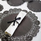 Pastry Tek Black Paper Doilies - Lace - 12" x 12" - 100 count box - www.ecoware.ae                               