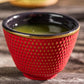 Tetsubin 2 oz Red Cast Iron Tea Cup - Hobnail - 2 1/2" x 2 1/2" x 1 3/4" - 2 count box