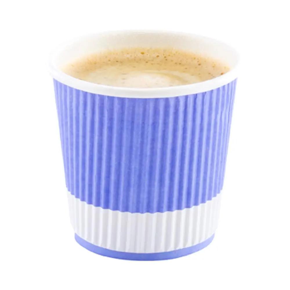 4 oz Light Purple Paper Coffee Cup - Ripple Wall - 2 1/2" x 2 1/2" x 2 1/4" - 500 count boxwww.ecoware.ae                               
