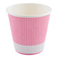 8 oz Light Pink Paper Coffee Cup - Ripple Wall - 3 1/2" x 3 1/2" x 3 1/4" - 500 count boxwww.ecoware.ae                               