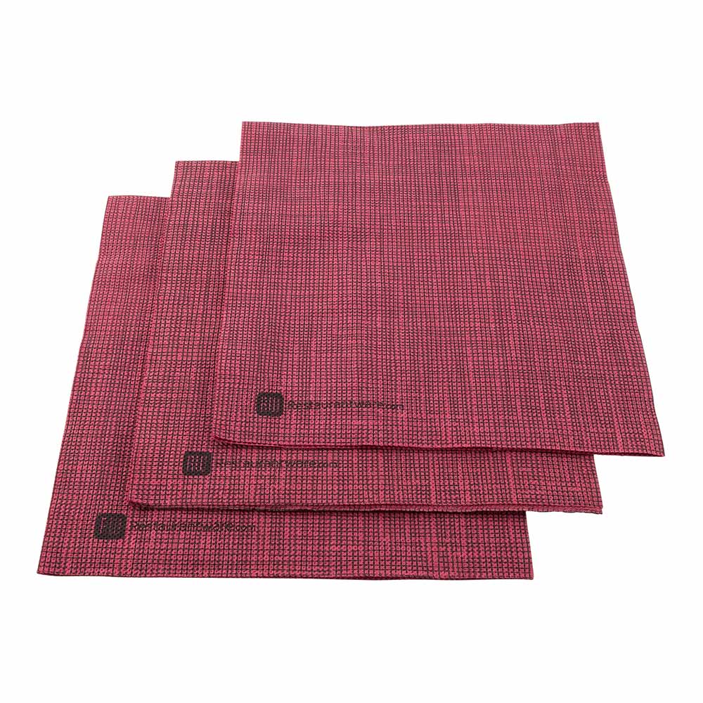 Luxenap Micropoint 2 Ply Disposable Napkins in Bordeaux with Black Threads 40.64 cm 1800 count box