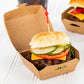 Kraft Paper Mini Burger Box - 2 3/4" x 2 3/4" x 2" - 100 count box