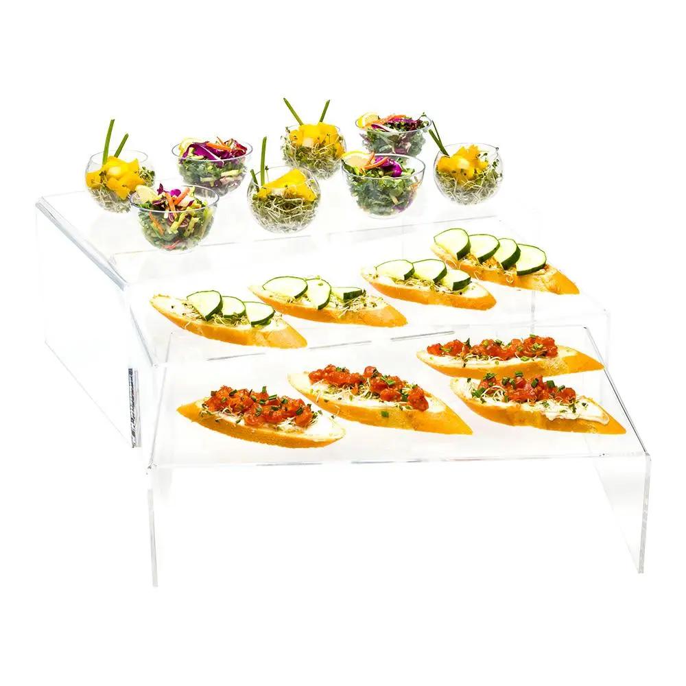 Clear Tek Clear Acrylic Buffet Display Stand - 3 Sizes - 15 3/4" x 11 3/4" x 6" - 1 count box