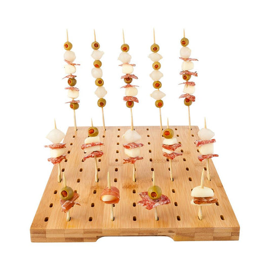 Natural Bamboo Paddle Pick Stand with 90 Holes 1 count box