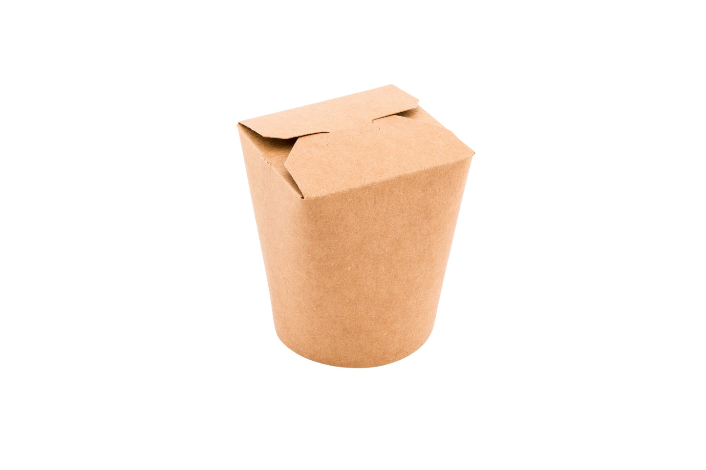Bio Tek 16 oz Round Kraft Paper Round Noodle Take Out Container - 3 1/4" x 3" x 4" - 200 count box