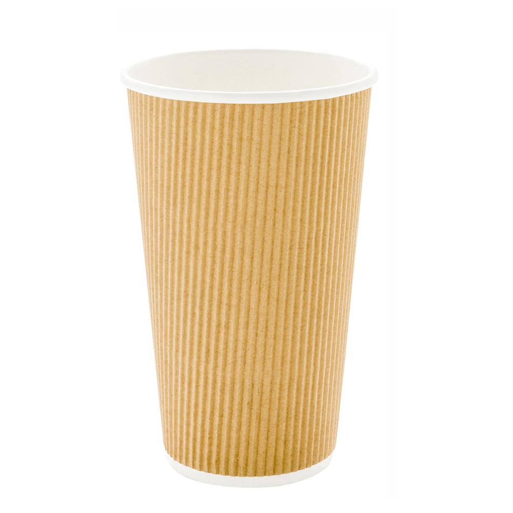 One Lid Three Sizes 16 ounces Kraft Disposable Ripple Wall Coffee and Tea Cup 500 count box