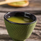 Tetsubin 2 oz Green Cast Iron Tea Cup - Hobnail - 2 1/2" x 2 1/2" x 1 3/4" - 2 count box