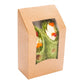 Eco Friendly Cafe Vision Angle Cut Sandwich Wrap Take out Container with Window 200 count box