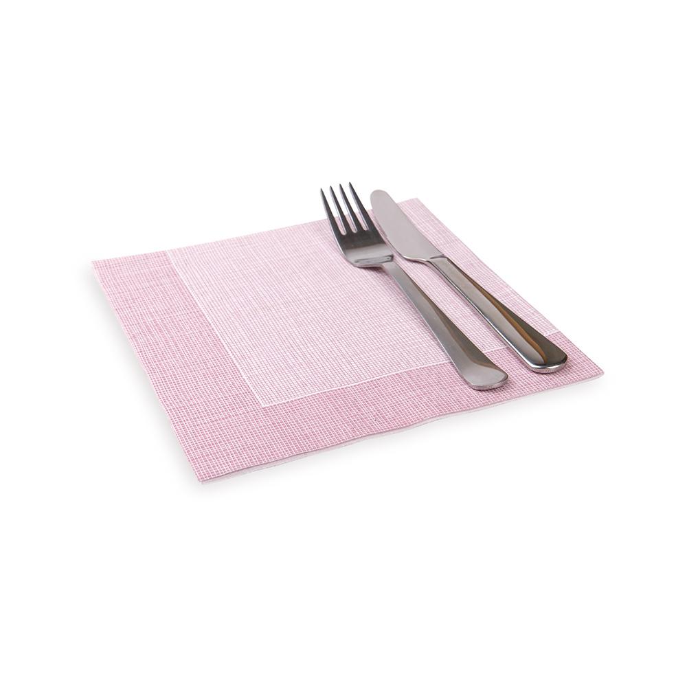 Luxenap Super Lux Disposable Napkins White with Burgundy Threads 40.64 cm 25 count