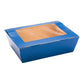 Cafe Vision 71 oz Midnight Blue Paper Large Take Out Container - Hinge Lock - 8 3/4" x 6 1/2" x 2 1/2" - 200 count box