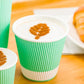 8 oz Light Green Paper Coffee Cup - Ripple Wall - 3 1/2" x 3 1/2" x 3 1/4" - 500 count boxwww.ecoware.ae                               