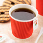 4 ounces Red Disposable Ripple Wall Coffee and Tea Cup 500 count box
