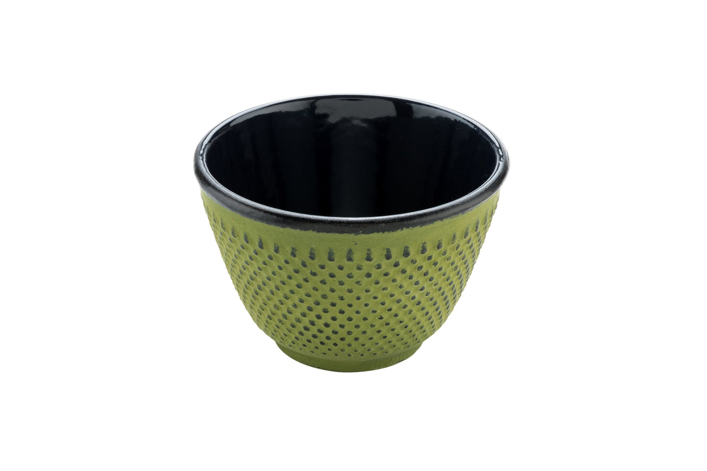 Tetsubin 4 oz Green Cast Iron Tea Cup - Hobnail - 3" x 3" x 3 1/4" - 2 count box