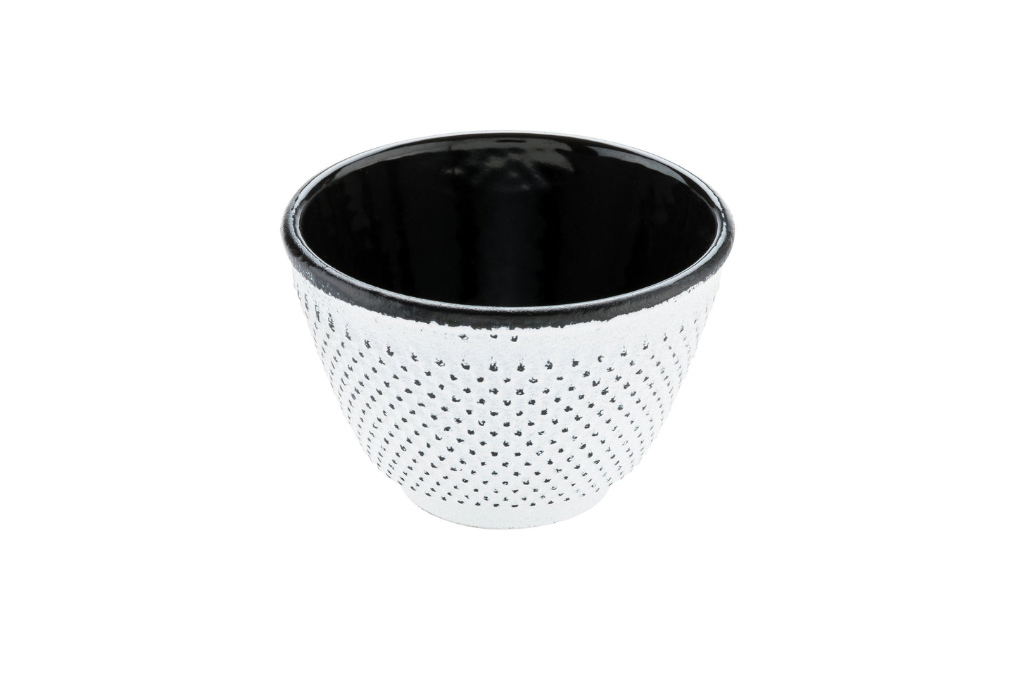 Tetsubin 4 oz White Cast Iron Tea Cup - Hobnail - 3" x 3" x 3 1/4" - 2 count box