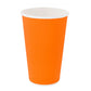 16 oz Tangerine Orange Paper Coffee Cup - Ripple Wall - 3 1/2" x 3 1/2" x 5 1/2" - 500 count box - www.ecoware.ae                               