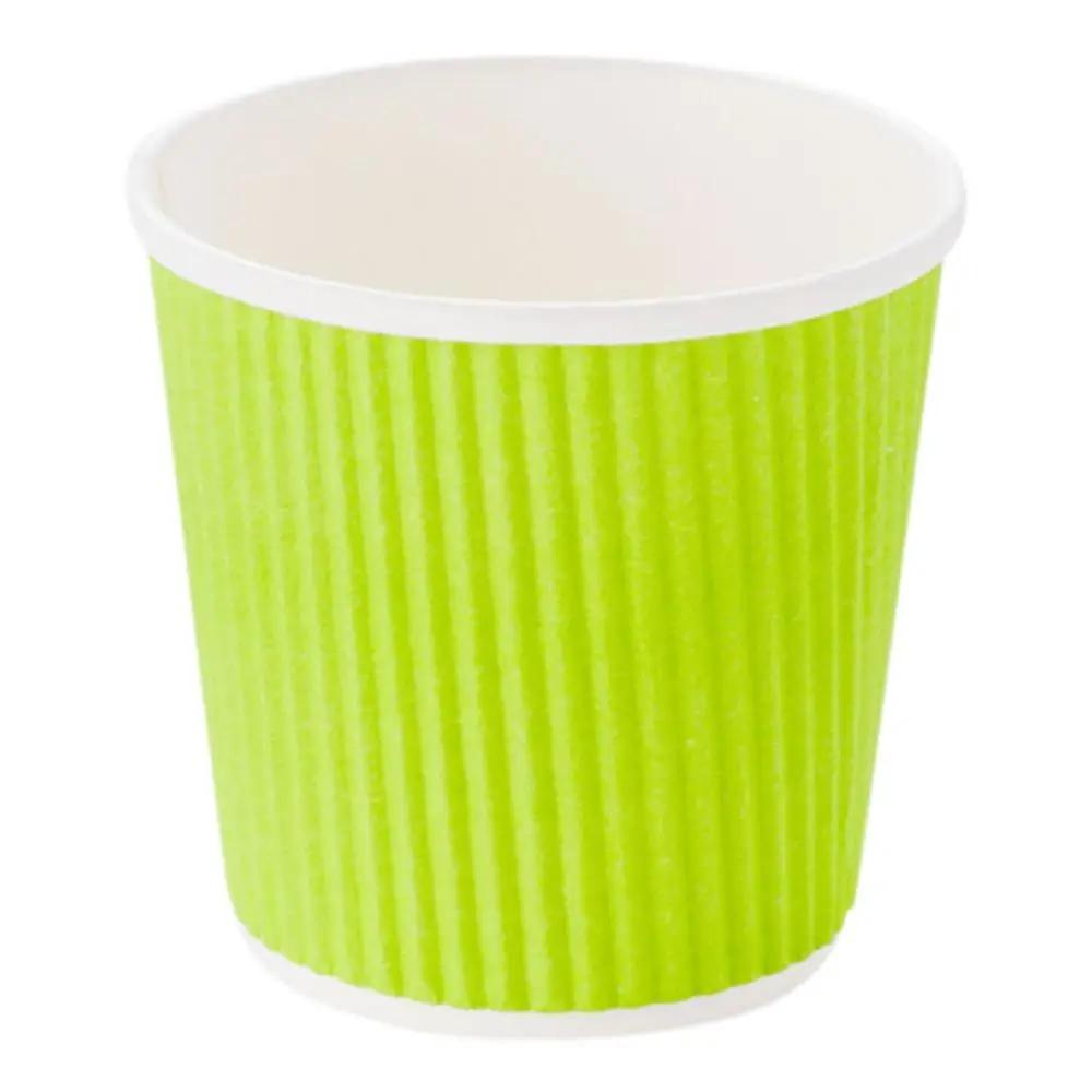 4 oz Eco Green Paper Coffee Cup - Ripple Wall - 2 1/2" x 2 1/2" x 2 1/4" - 500 count box - www.ecoware.ae                               