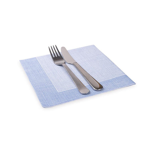 Luxenap Super Lux Disposable Napkins White with Blue Threads 40.64 cm 25 count